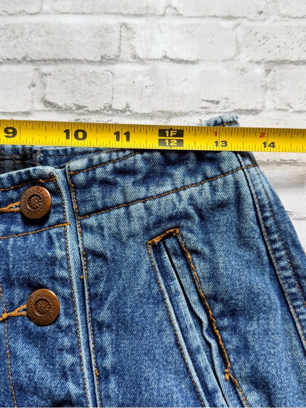 Vintage 90s UNIONBAY Blue Denim Mini Skort - Picture 6 of 9
